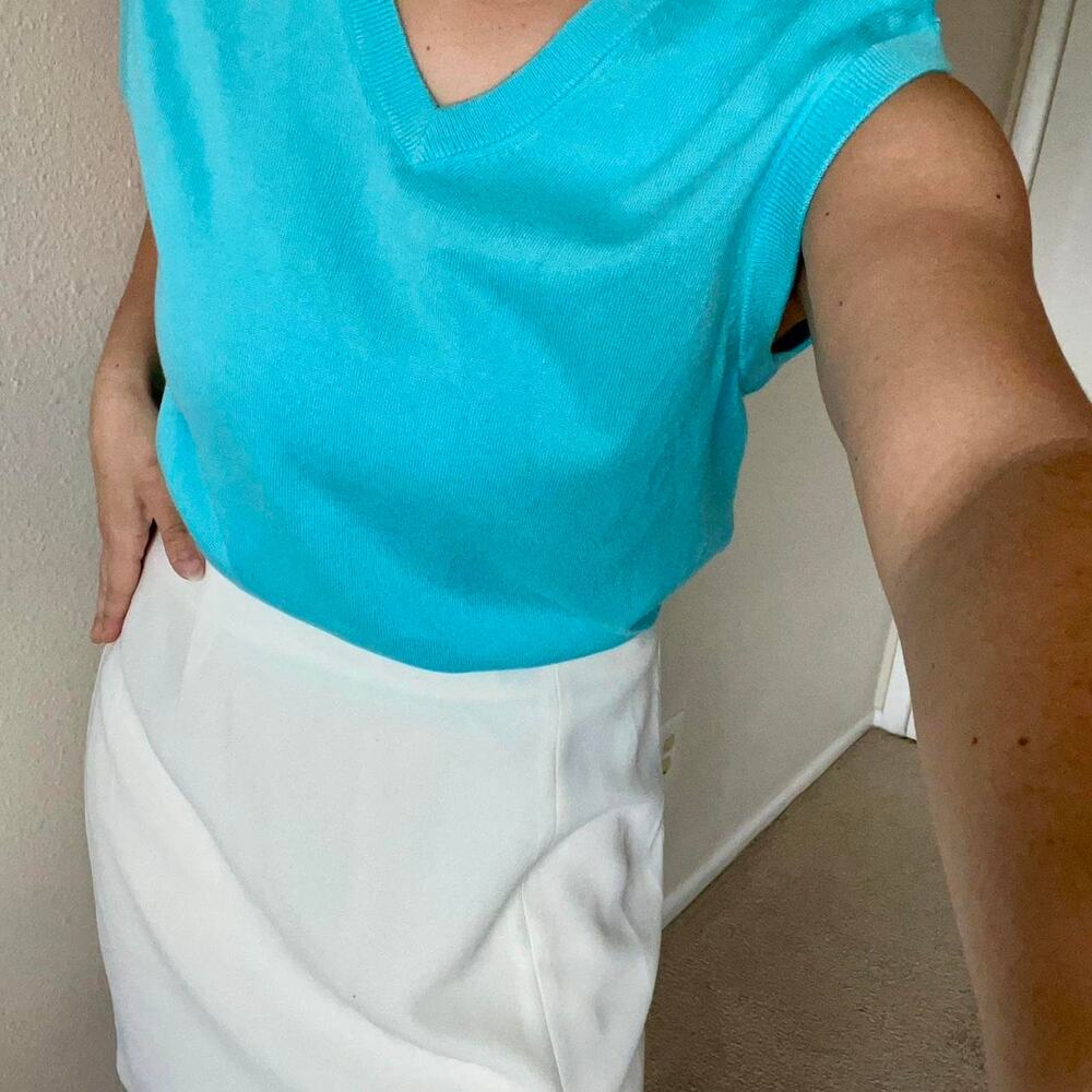 Brooks brothers pima cotton blue sweater vest preppy collegiate golf tennis Y2K